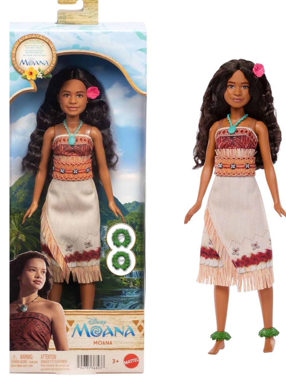 Mattel Disney Moana Live Action Movie Fashion Doll Removable Outfit NWT NIB